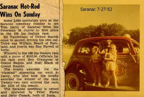 Saranac Speedway - Saranac News Clip From Jerry